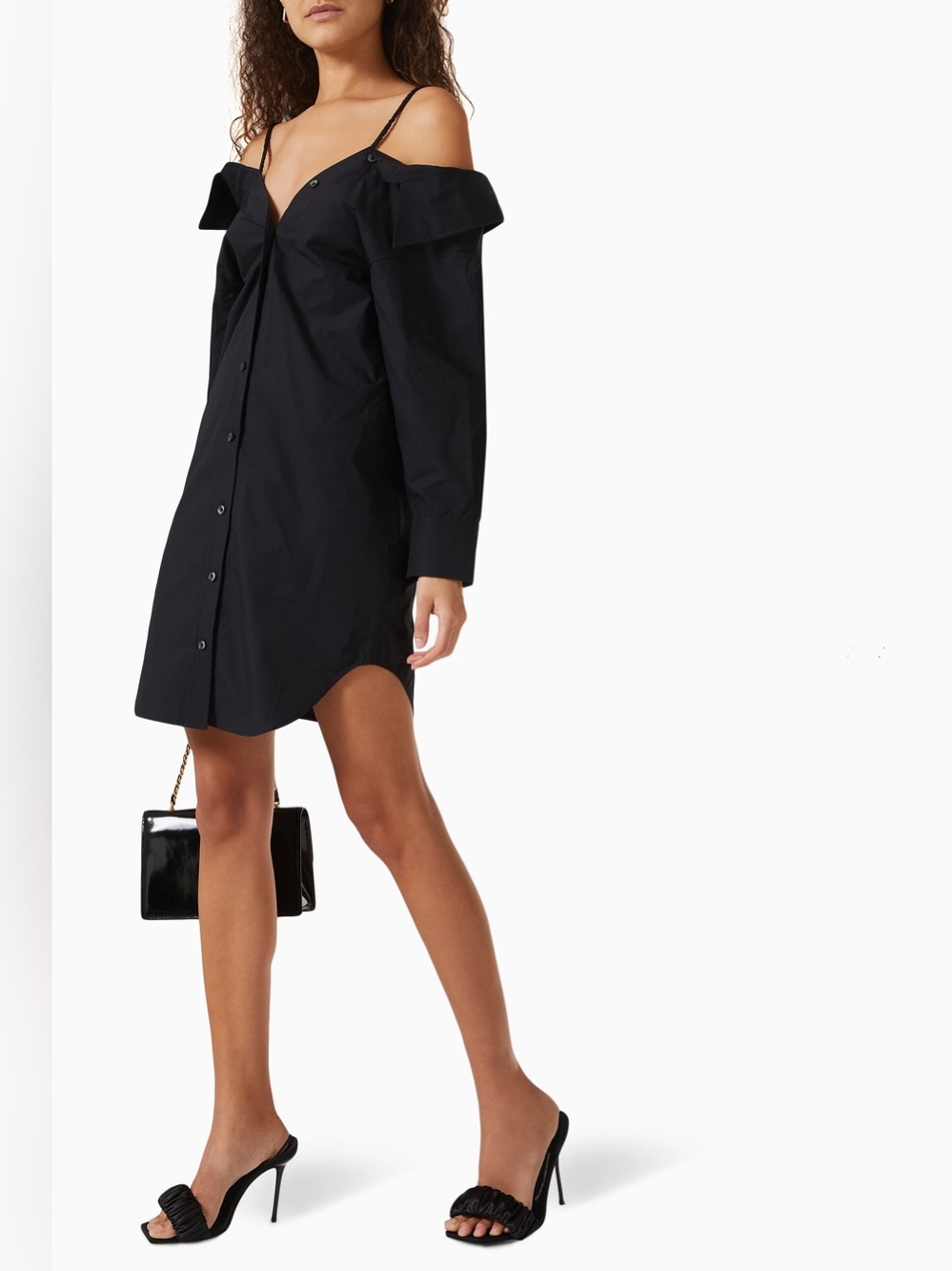 Off-Shoulder Black Women's Dress